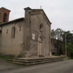 Chiesa di Boneggio con lapide