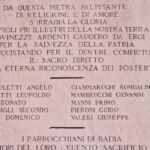 Lapide Caduti Badia San Salvatore abbazia Montecorona